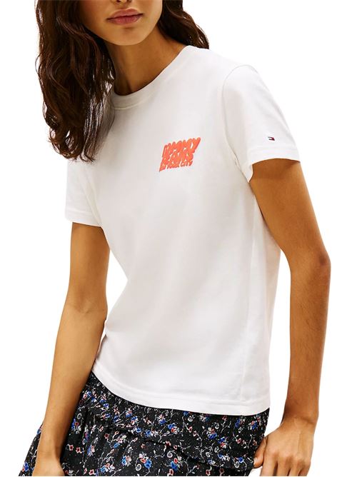 T-shirt bianca in cotone Tommy Jeans | DW0DW21338YBL